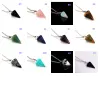 Prisma esagonale Pendenti con opale turchese Cristallo di quarzo naturale Guarigione Chakra Collana con ciondolo in pietra Gioielli per le donne Regalo 20 pezzi