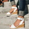 Sandaler kilskor för kvinnor plus storlek höga klackar sommar flip flop chaussures femme plattform 230512