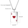 Kedjor Poker Hearts and Spades Lucky Ace of Pendant Necklace Trend Hip-Hop Niche Clavicle Chain Fashion Titanium Steel smycken