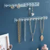 Smyckespåsar juvelagringsråd transparenta akrylkrokar för örhänge halsbandshängare hållare vägg multiplicera bekvämt display stativ