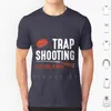 Herren-T-Shirts, Trap-Schießen, Sport, Tontaubengewehr, Shooter-Shirt, bedruckt, Baumwolle, cooles T-Shirt