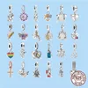 925 silver beads charms fit pandora charm Kitten and pink dumbbells Fish Charm