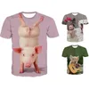 Men's T Shirts 2023 Men And Women Summer T-shirt Pig Hippie Casual Shirt 3d Animal Print Funny