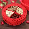 Gift Wrap Creative Patchwork Heart Candy Box Non-Woven Nut Tray Wedding Snack Display Fase Torkad fruktplatta Årsdekoration 2023