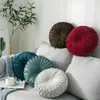 Pillow The Est runder Sofa-Boden, luxuriöser Samt-Plissee-Hocker für Zuhause