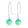 Dangle Lustre Nouveau Design Sirène Échelle De Poisson Boucles D'oreilles Grand Crochet Drusy Résine Boucle D'oreille Pour Femmes Filles En Gros Bijoux Nous Dhgarden Dhjb1