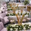 Candelabros 8pcs) Centros de mesa de decoración de bodas Candelabros de metal de 110 cm de altura Candelabros de boda Candelabro Soporte de flores Acrílico