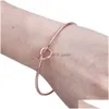 Bangle Fashion Tie Knot Bracciale Braccialetti Simple Twist Cuff Aperto Gioielli da damigella d'onore Regolabile Per le donne Party Fai da te Dr Dhgarden Dhhp0