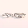 Ringos de cluster em 925 Sterling Silver Casal Ring Fashion Moda Simples Men e feminino Jóias ajustáveis ​​Dia dos namorados do dia dos namorados