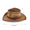 Chapéus largos de chapéus de palha do cowboy ocidental para homens Tavel Fedora Outsider Panamá