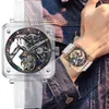 Horloges PINDU Design Herenhorloges Origineel Tourbillon-uurwerk Volledige saffierkast Diamond Skeleton Watch Sport Automatic