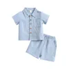 Pyjamas MA Baby 6M-4Y Spädbarn Toddler Kid Boys Pyjama Ställer in Summer Outfits Short Sleeve Tops Shorts D01 230511