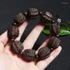 Strand Naturalny kawa ręka ręczna Budda Brear Bracelets Mężczyźni ręcznie robione tybetańskie sznurkowe beczki modlitewne bransoletki 20 mm