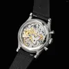 Наручительные часы Farasute Men Chronograph Watch 38 -мм роскошная панда Классическая ручная ручные наручные часы Арочные изогнутые изогнутые сапфировые зеркало ST1900
