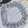 Bağlantı Bilezikler Hip Hop 18mm Küba Elmas Bling Bangles Takı Tıknaz Altın Beyaz Iced Zirkon Mens Lüks