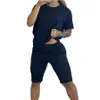 2023 Designer Jogger Suits Summer Tracksuits نساء من قطعتين مجموعات تي شيرت الأكمام القصيرة والسرات القصيرة ملابس غير رسمية بدلة رياضية بالجملة بالجملة 9983-2d