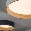 Luces de techo Minimalista Sala de estar Dormitorio Luz LED Moda nórdica Diseño moderno Lámpara redonda empotrada Blanco Negro Accesorio