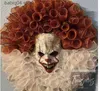 Dekorativa blommor kransar nya hantverk Joker mask dekoration prop halloween dörr vägg atmosfär dekoration girland t230512