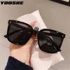 Sunglasses YOOSKE Retro Polarized Sunglasses Men Women Square Sun Glasses Ladies Black Eyeglasses Driver Goggles UV400 Mirror 230511