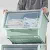 Storage Bottles Rolling Transparent Sundries Cabinet Flip Toy Box Front Opening Organizer Living Room Home Furniture