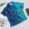 Men's Casual Shirts Ocean Shallow Water Abstract Print Beach Shirt Summer Harajuku Blouses Male Graphic Plus Size