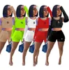 Sportdesigner Chic Women's Tracksuits Sports Set Woman 2 Pieces Letter Mönster Två Peice Matching Set Sexy Party Birthday Outfits