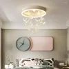 Люстры современная хрустальная птичья люстра светодиода, подходящая для столовой спальни, детское розовое/белое освещение