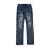 Jeans masculinos da marca Amir2023, designers de luxo, logotipo da marca, jeans skinny com furo quebrado