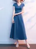 2023 Summer Mother of the Bride Dress V-Neck Short Sleeves Zipper Back Tea Length Mother's Party Gowns