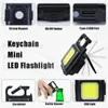 Lanterne portatili Mini LED Lampada da lavoro Tasca Portachiavi Faro USB Ricaricabile Campeggio esterno 500mAH