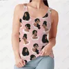 Women's Tanks Women's Sleeveless Fragmented Flower T-shirt 3D Printing Casual Summer Selling Temperament Tank Top Large