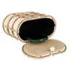 Kvällspåsar Pearl Handväskor Kvinnor Totes Bag Gold Bucket Metal Clutches Crystal Pures Wedding Bridal Luxury Clutch 230427