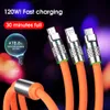 3 в 1 120W Super Fast Fast Charging Cables 1,2 м тип C Micro 6A USB-C Кабельный проволоки для Samsung S10 S20 S22 S23 Huawei HTC LG Android Phone