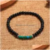 Beaded New Fashion Trendy Men Armband 6mm Matt Smooth Simple Classic Bead Armband med Natural Stone For Women Party Jew Dhgarden Dhue7