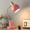 Table Lamps LED Desk Lamp Pen Holder Creative Nordic Iron Bedroom Eye Protection Reading Light Simple Living Room Home Decor