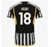 Fan Player Soccer Maglie 2023 2024 a casa in trasferta Milik di Maria Vlahovic Kean Pogba Chiesa McKennie Locatelli Top Maglie 23 24 KITS MEN BASSI UNIFOR JUVENTUS