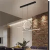 Lampadari Nordic Black Gold con telecomando Sala da pranzo Living Lampada a sospensione Apparecchi di illuminazione per interni