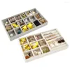 Jewelry Pouches Organizer Velvet Storage Tray Display Ring Bracelet Earrings Gift Box Showcase Drawer Trays