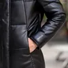 Mäns ner Winter Leather Jacket Men Duck Long Coat Male Päls krage Andra skikt av fårskinnsutkläder HN1719 LX2357