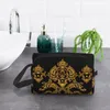 Cosmetic Bags Luxury Golden Baroque Floral Travel Toiletry Bag Women European Victorian Art Makeup Organizer Beauty Storage Dopp Kit