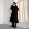 Trench da uomo 2023 Cappotto da uomo di media lunghezza stile Hong Kong sopra il ginocchio giacca a vento trapuntata tinta unita britannica shopping casual