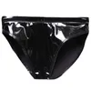 Plus size PVC latex glanzende hoge taille g-string slipjes micro string erotische lingerie pu gladde briefs stringers podium slijtage homo slijtage