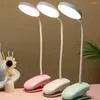 Table Lamps Round Desktop Lamp Foldable USB Adjsutable Bedside LED Reading Light Home Dorm Desk Lighting Tool School