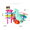 Electric/RC Animals Dinosaur Paradise Suit Pig Toys Climbing Trairs Track Peggy Slide Electric Assembly with Music Colorful 230512