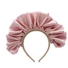 Hair Rubber Bands Trendy Statement Women's Satin Ruffle Headband Girls Scrunchie Nigerial Asooke Head Party Headpiece 230512