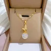 Pendant Necklaces MrZMsZ Mermaid Tears Necklace For Women Gold Color Stainless Steel Imitation Pearls Fashion Party Jewelry