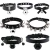 Suç Harajuku Chocker Metal Bell Perçinler Siyah Goth Punk Chokers Gotik Kolye Kadınlar Hip Hop Bondage Cosplay Emo Jewelry