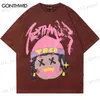 T-shirt da uomo Harajuku Gothic Streetwear Punk T Shirt Hip Hop Cartoon Graphic Stampa Oversize Tshirt Uomo Moda Casual Camicie in cotone sciolto Top T230512