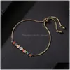 Chain Handmade Rainbow Bar Bracelet Crystal Girls Zircon Charm Adjustable Tennis Jewelry For Women Friendship Drop Delivery B Dhgarden Dhqn0