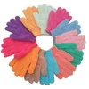 200pcs / Rainbow Guantes de ducha coloridos Moda Cinco dedos Baño de fricción de doble cara Exfoliación Limpieza Piel Descontaminación fuerte Golve